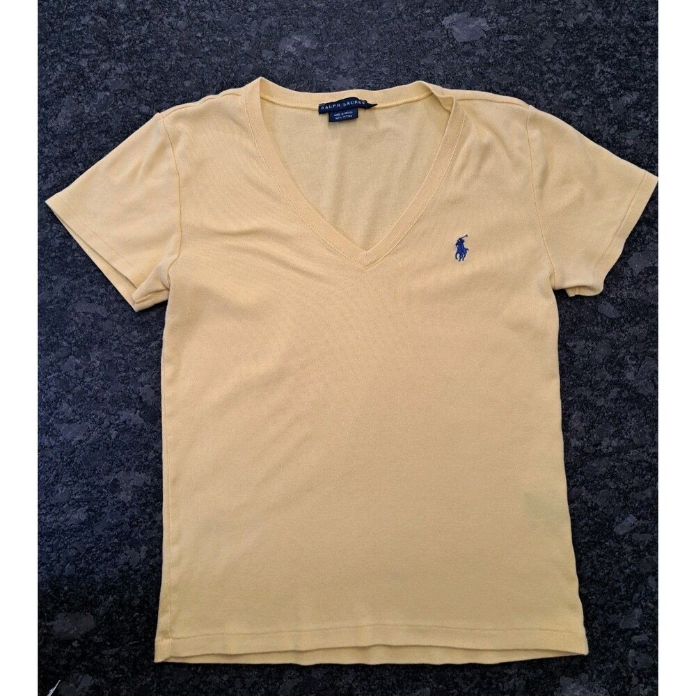 Ralph Lauren Yellow Tee & LRL Active Black & White Stripe Top Women's Size Large - Picture 2 of 15
